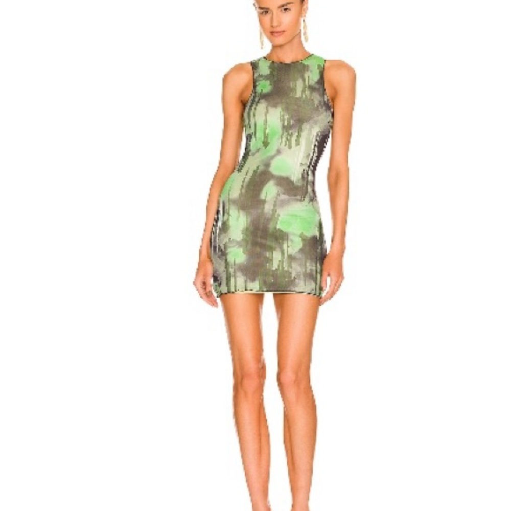 Superdown Green Sheath Mini Dress Spaghetti Strap